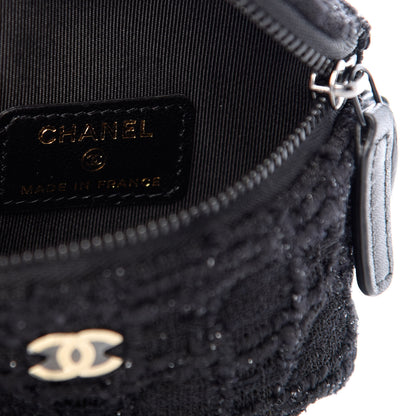 Chanel Tweed Lambskin Quilted Arm Coin Purse Black 6 of 8