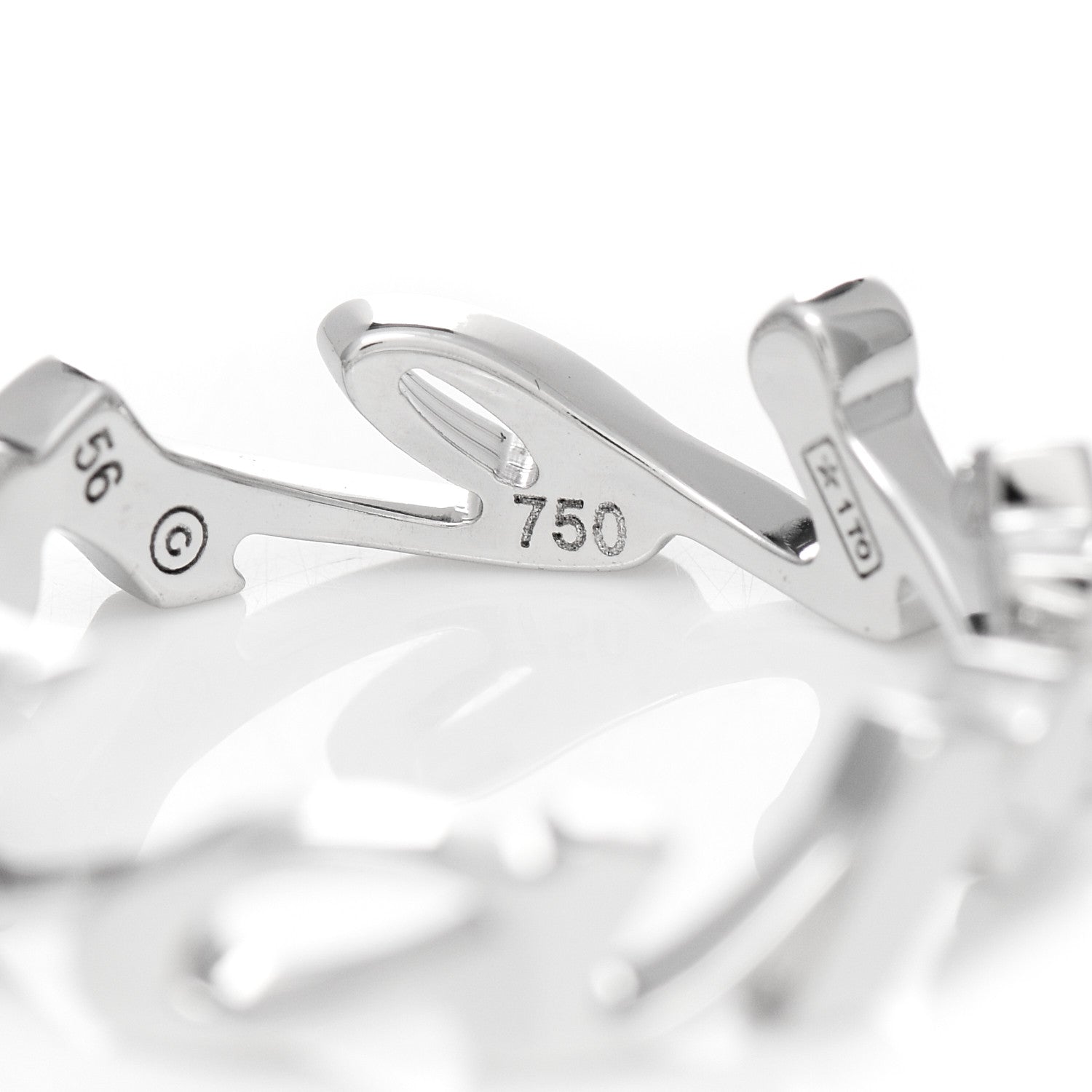 Cartier 18K White Gold Signature Ring 56 7.75 6 of 7
