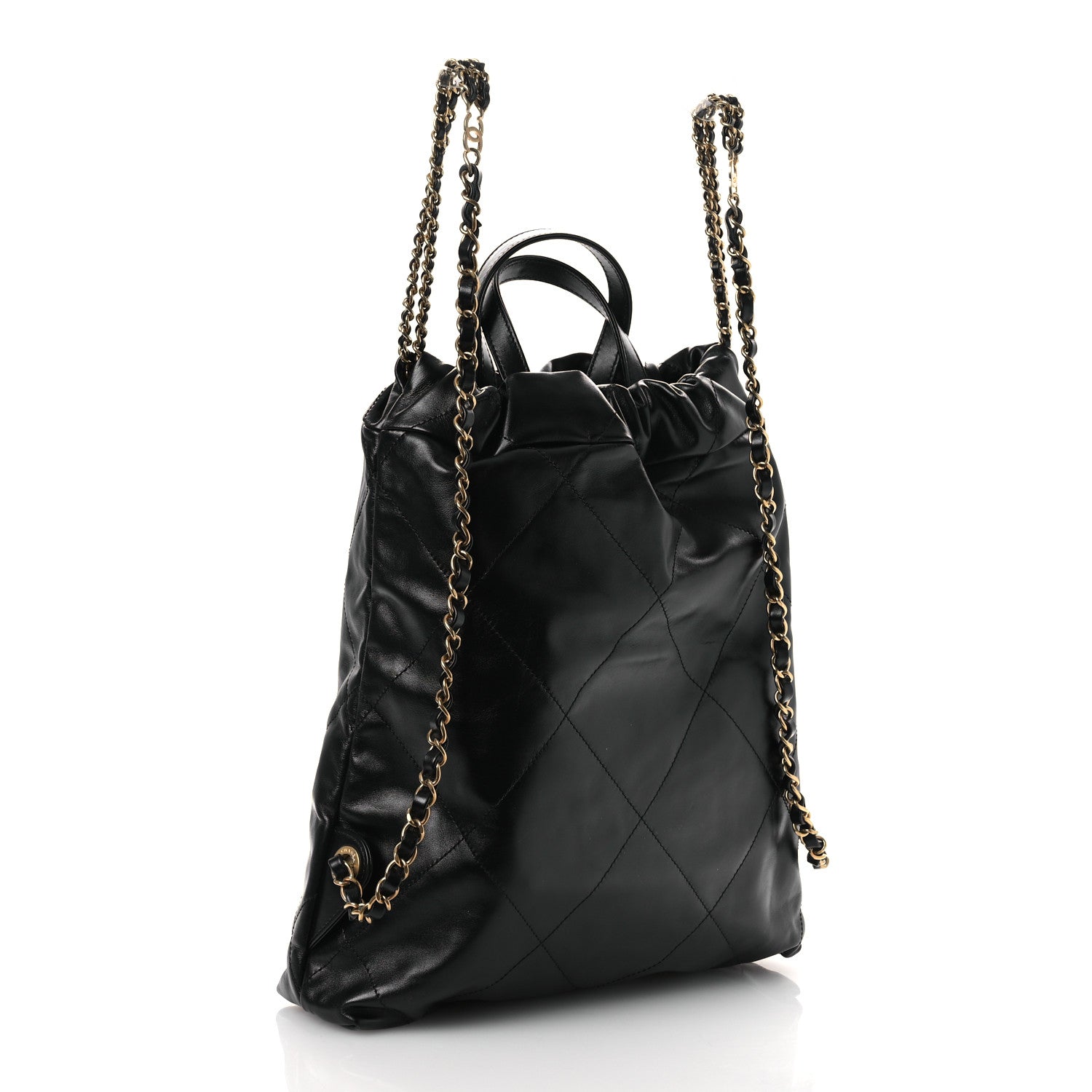 Chanel Shiny Calfskin Quilted Chanel 22 Backpack Black 3 of 11