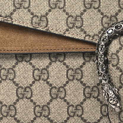 Gucci GG Supreme Monogram Suede Crystal Small Dionysus Shoulder Bag Beige Ebony Taupe 7 of 13