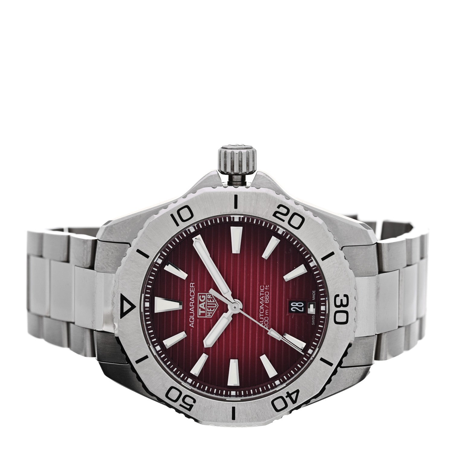 Tag Heuer Stainless Steel 40mm Aquaracer Professional 200 Solargraph Automatic Watch Red WBP2114 2 of 5