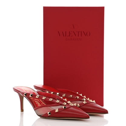 Valentino Garavani Calfskin Mesh Rockstud Alcove 60mm Mules 37.5 Rosso Valentino 8 of 8