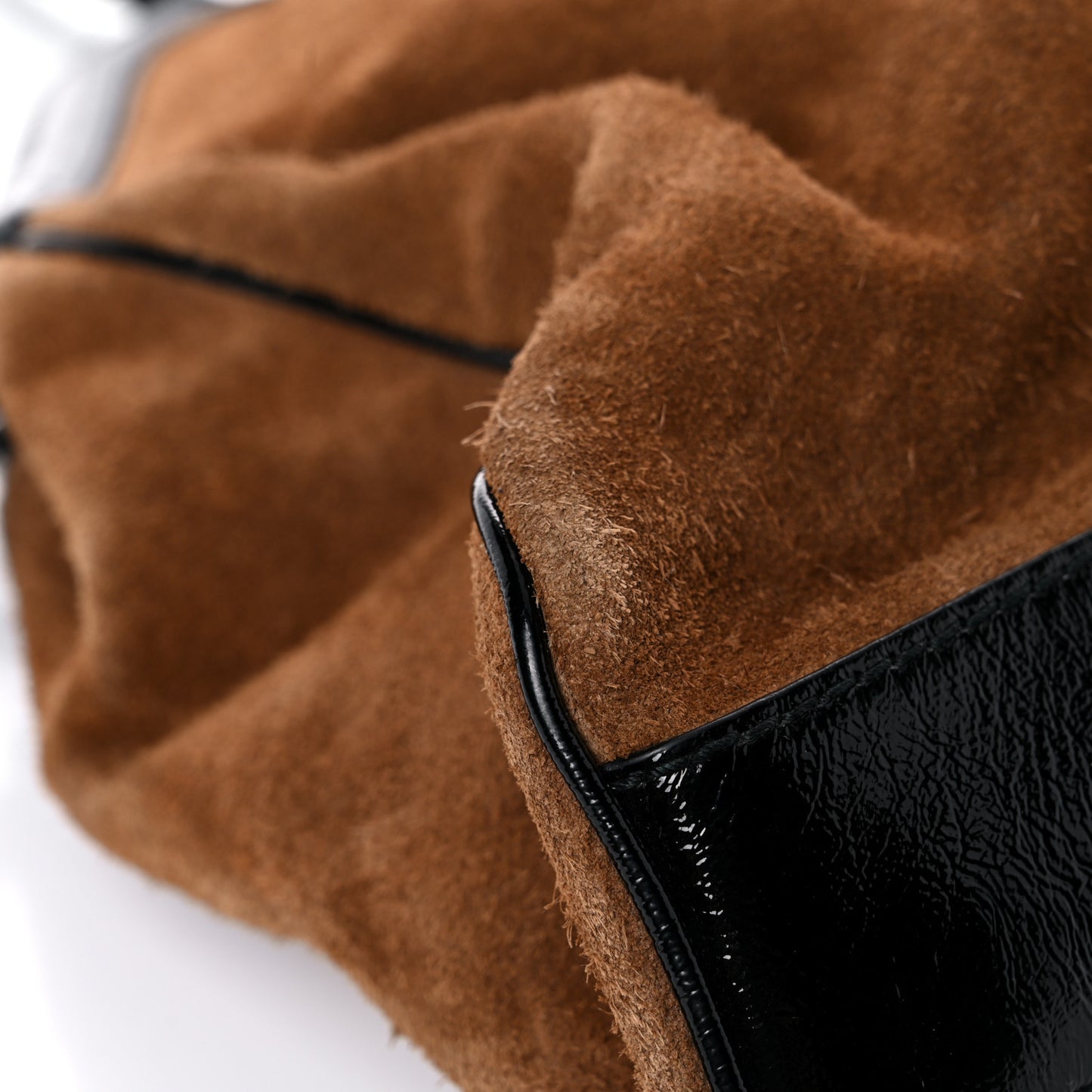 Suede Ophidia Large Re(Belle) Top Handle Bag Nocciola Black