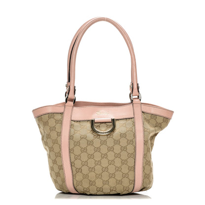 Gucci Monogram Small Gold D Ring Tote Pink 1 of 8