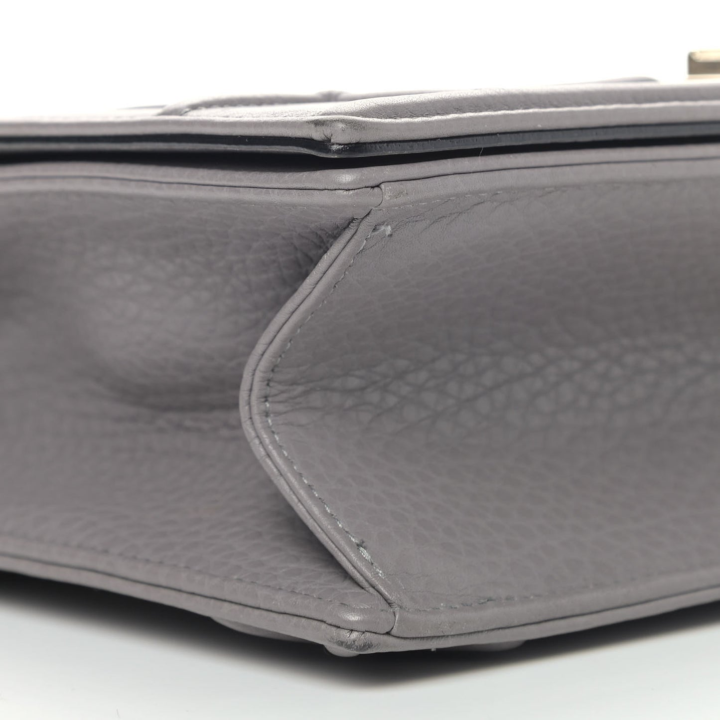 Grained Calfskin Medium Diorama Flap Bag Grey
