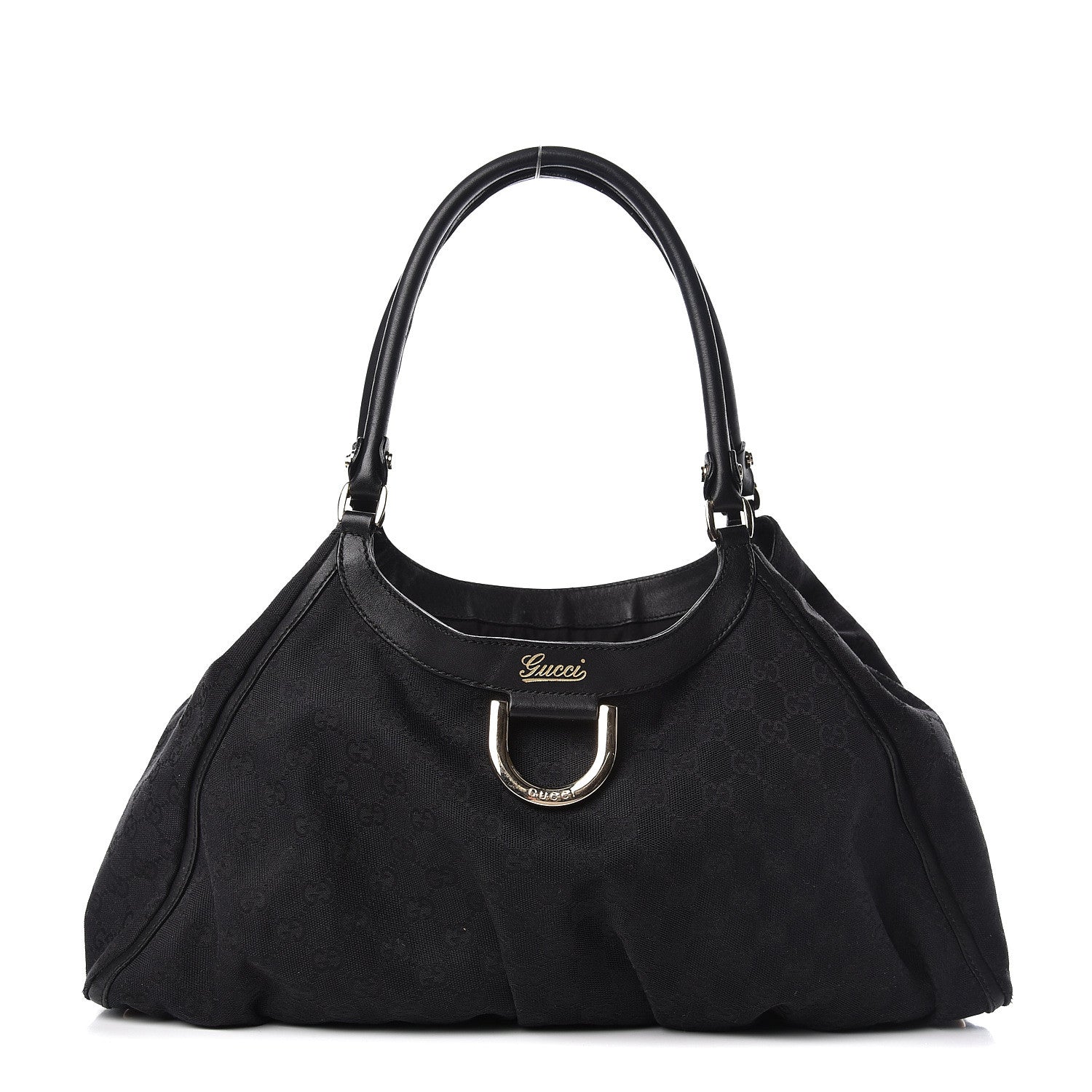 Gucci Monogram D Gold Large Shoulder Bag Black 1 of 13