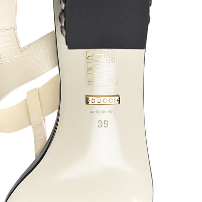 Gucci Calfskin Bamboo T-Strap Thong Sandals 39 White 8 of 12