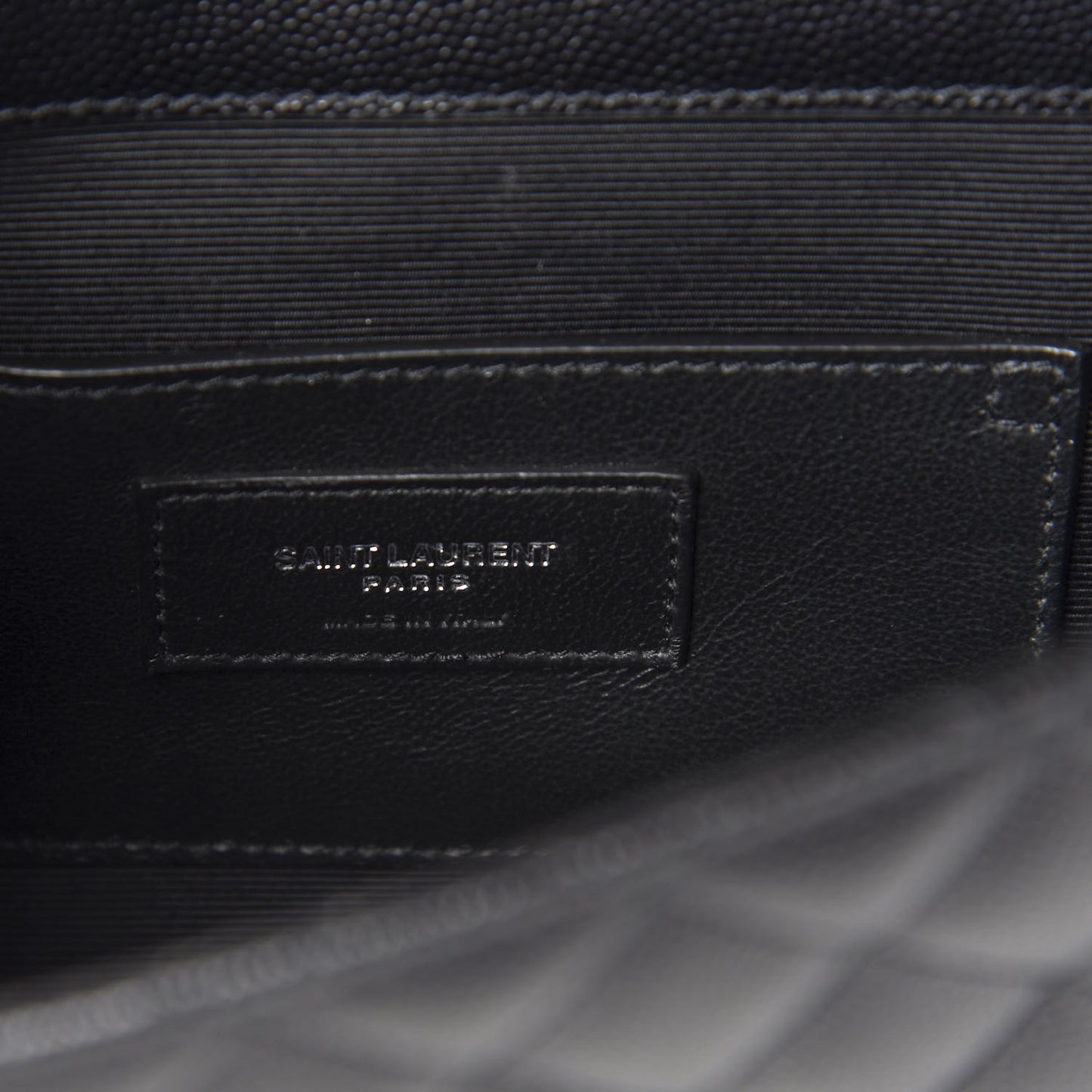 Grain De Poudre Textured Mixed Matelasse Triquilt Small Monogram Satchel Black