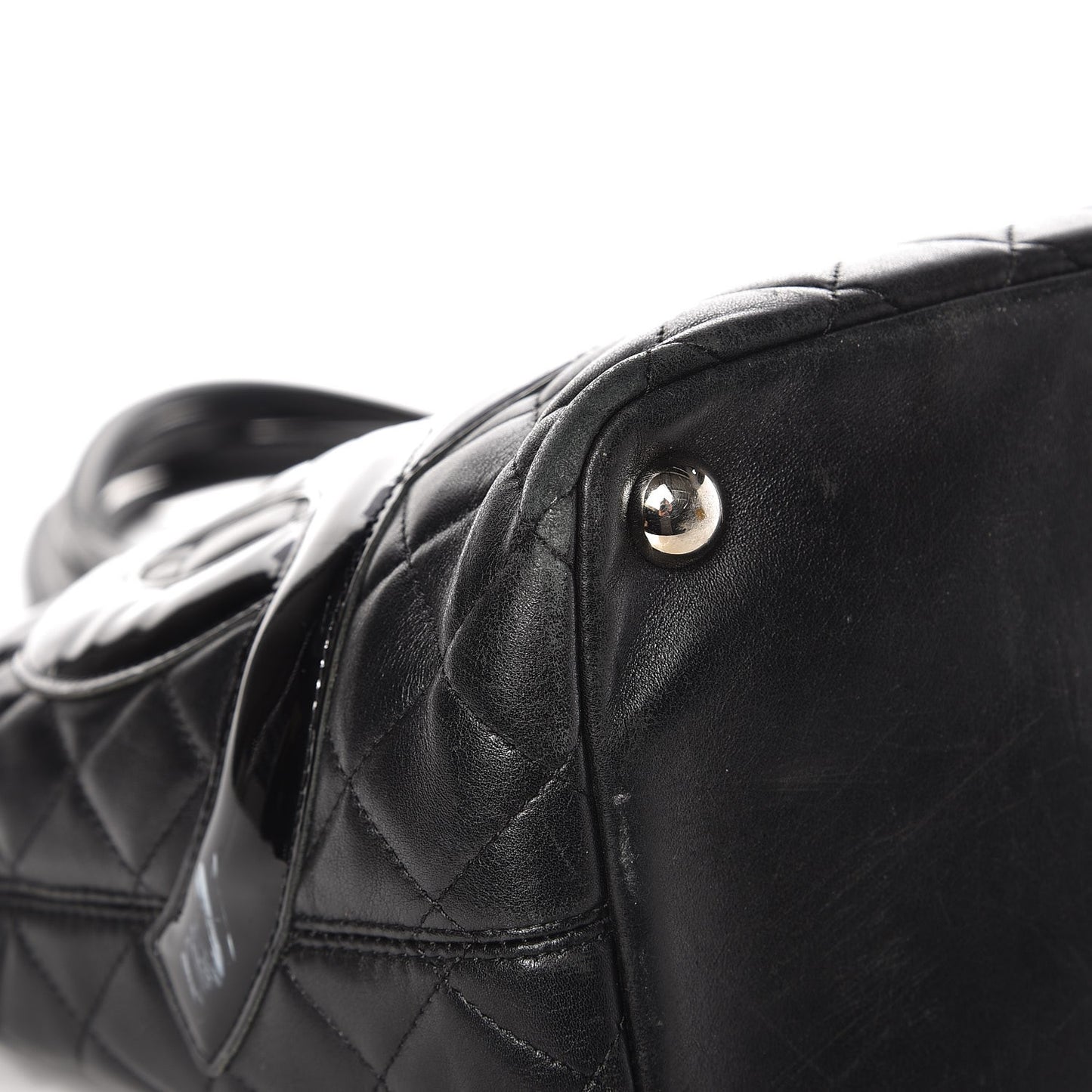 Calfskin Quilted Large Cambon Tote Black