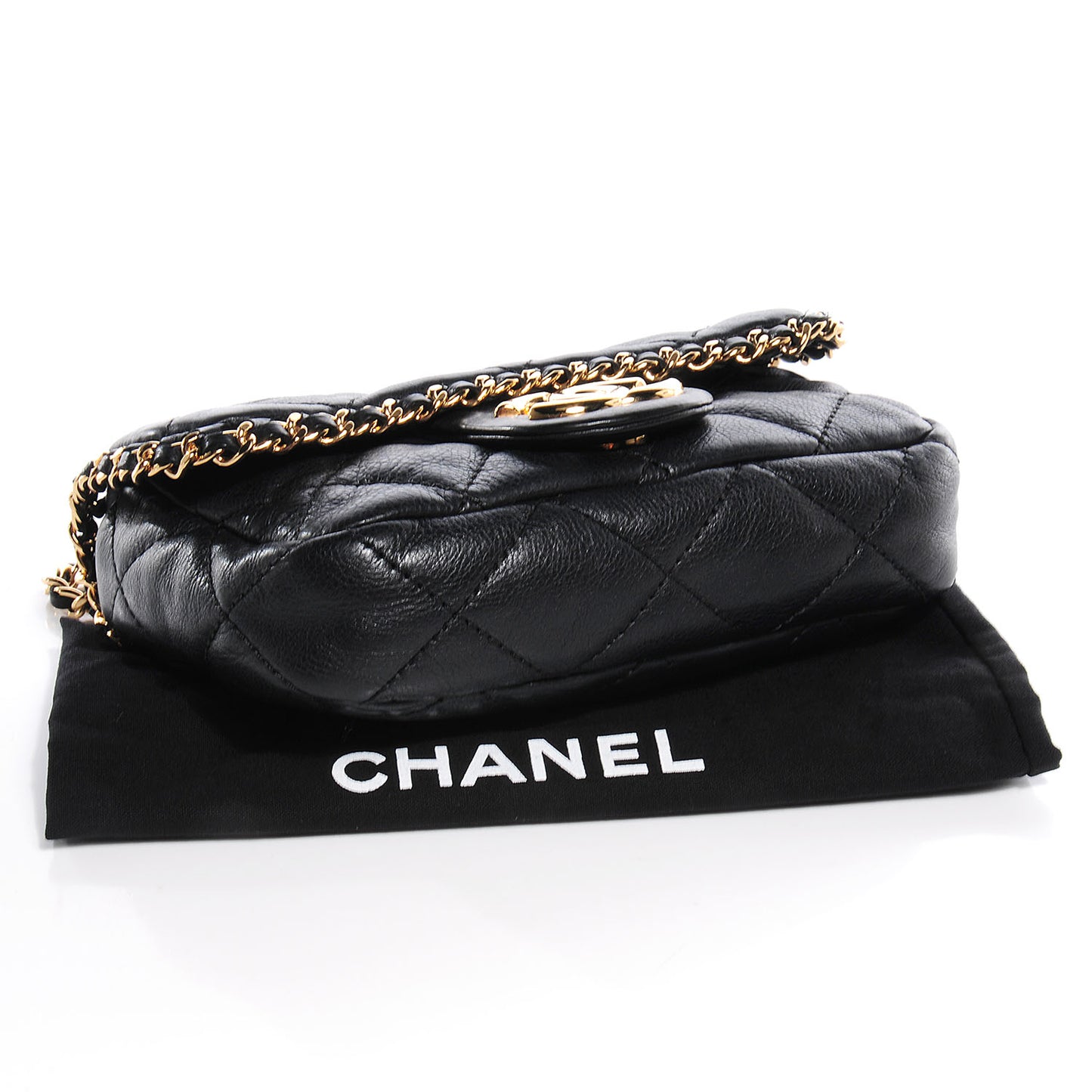 Calfskin Mini Chain Me Flap Black