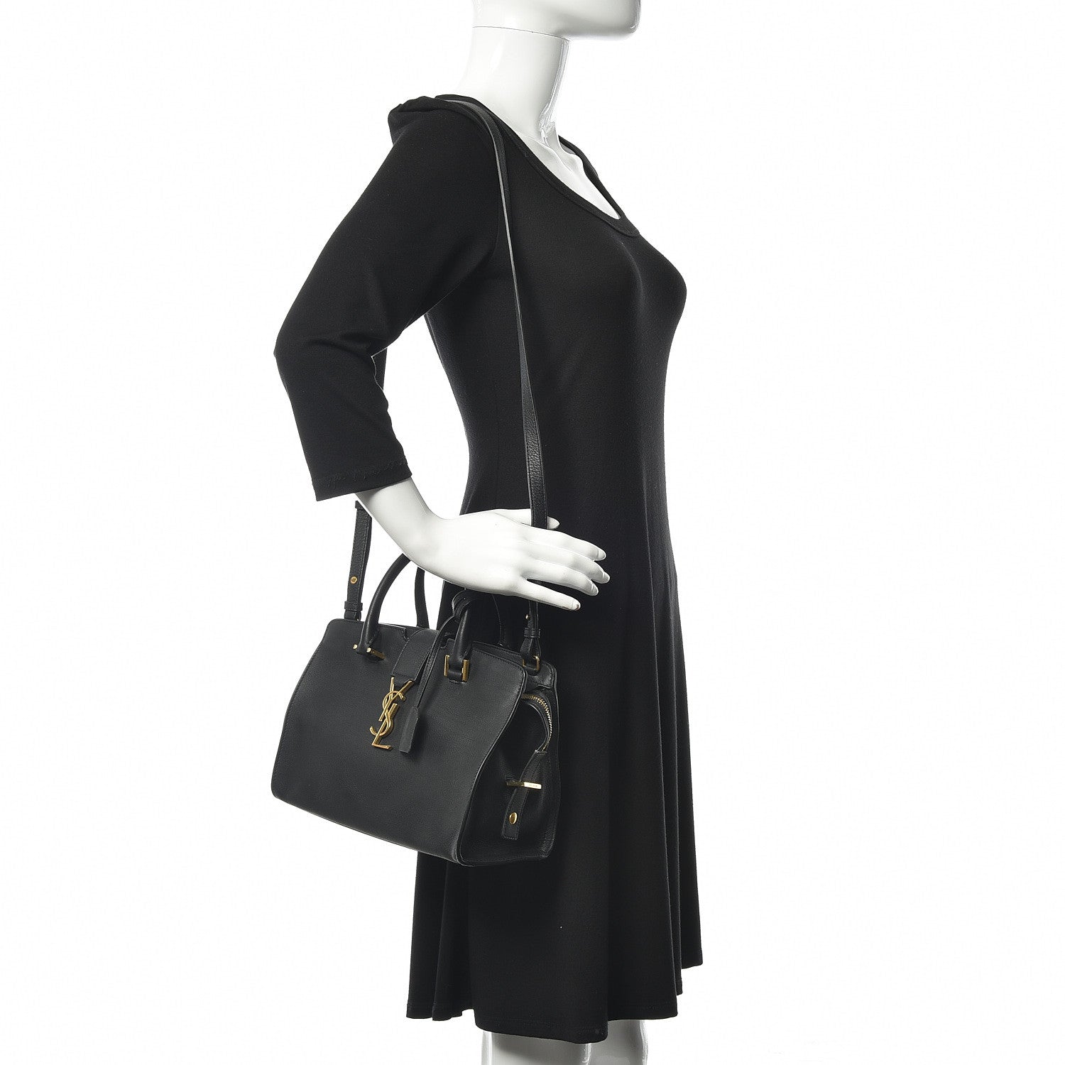 Saint Laurent Calfskin Monogram Baby Downtown Cabas Black 2 of 10