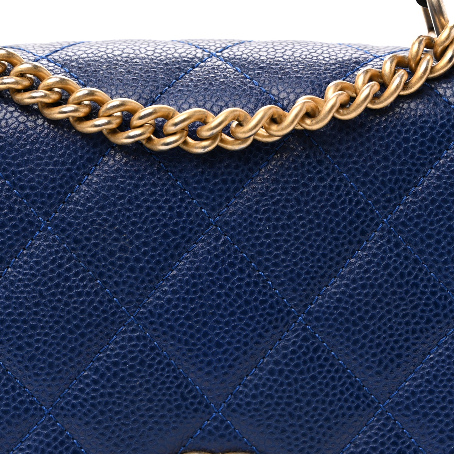 Caviar Mini Carry Around Flap Bag Blue