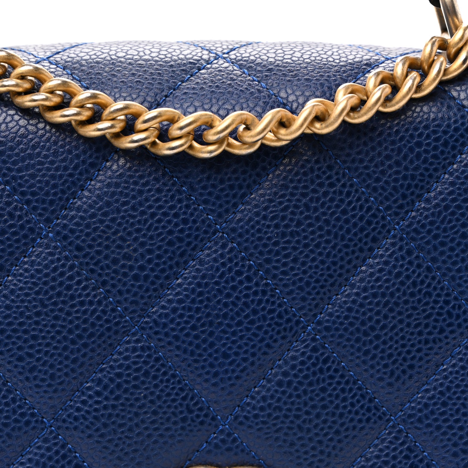 Chanel Caviar Mini Carry Around Flap Bag Blue 8 of 10
