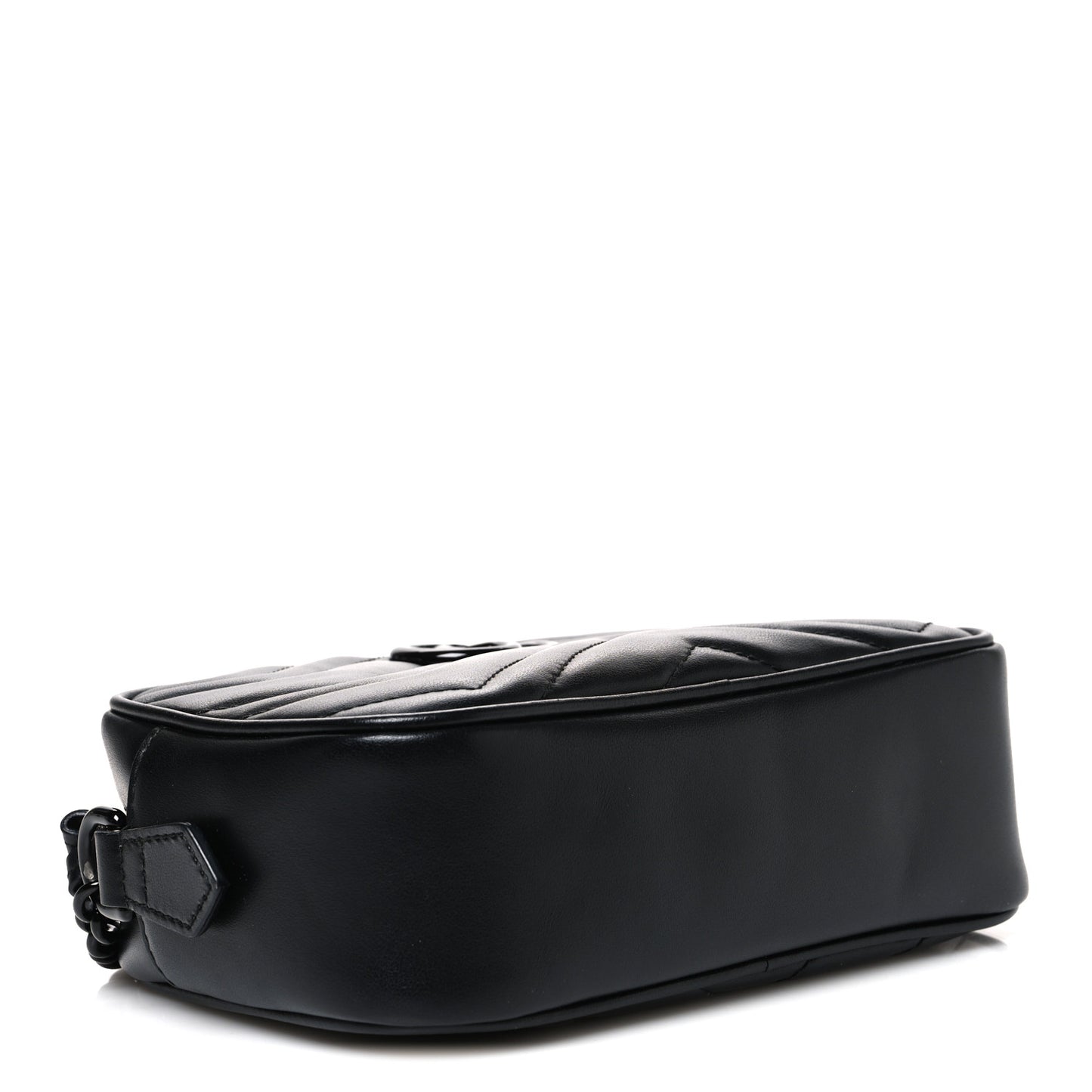 Calfskin Matelasse Monochrome Mini GG Marmont Chain Shoulder Bag Black