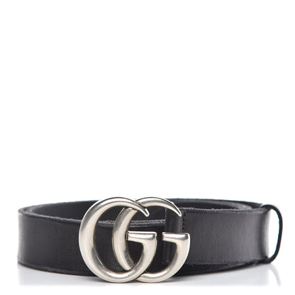 Gucci Cuoio Toscano Nickel Double G 30mm Belt 95 38 Black 1 of 7