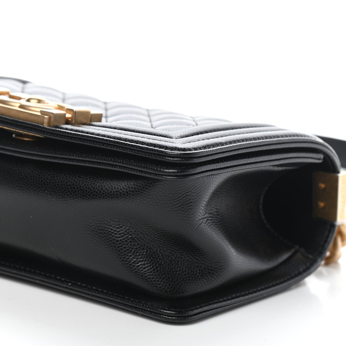 Caviar Quilted Small Boy Flap Black