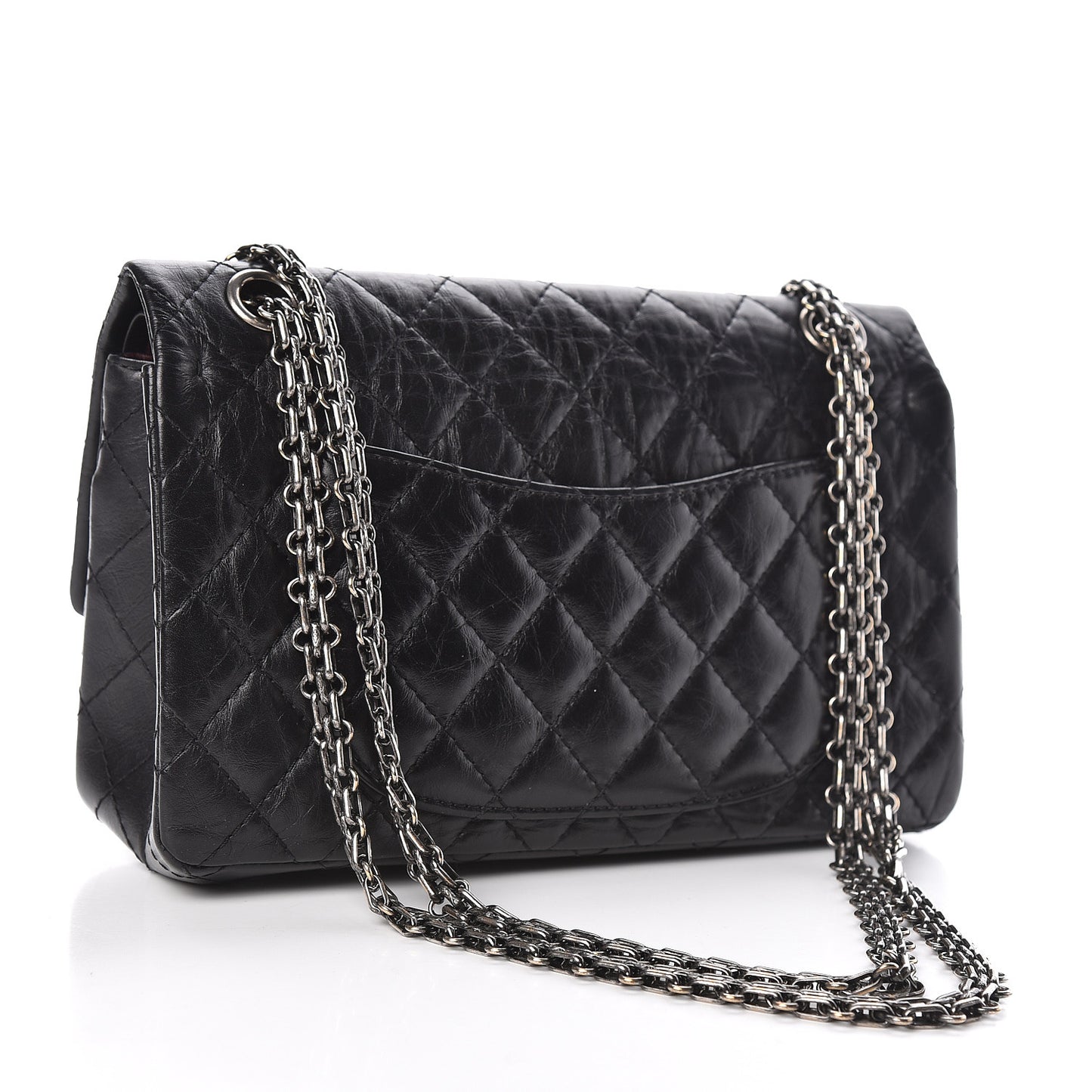 Aged Calfskin Quilted 2.55 Reissue 225 Flap Black