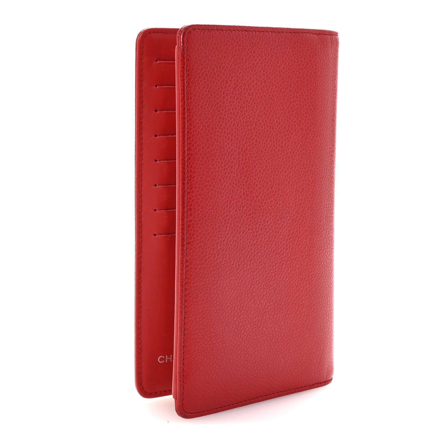 Chanel Caviar Timeless CC Yen Wallet Red 3 of 9