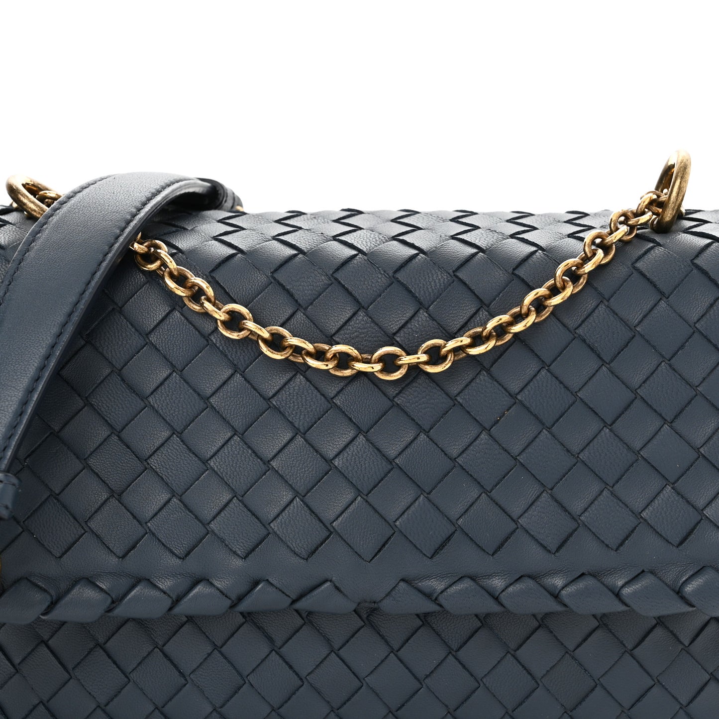 Nappa Intrecciato Baby Olimpia Shoulder Bag Denim