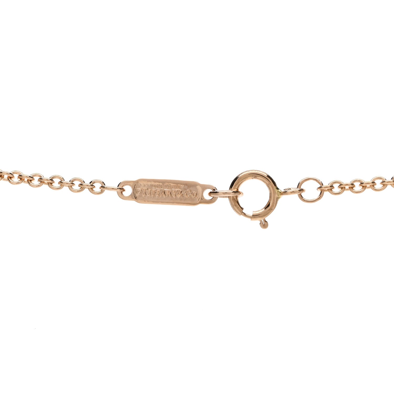 Tiffany 18K Rose Gold Diamond Tag Chain Necklace 3 of 4