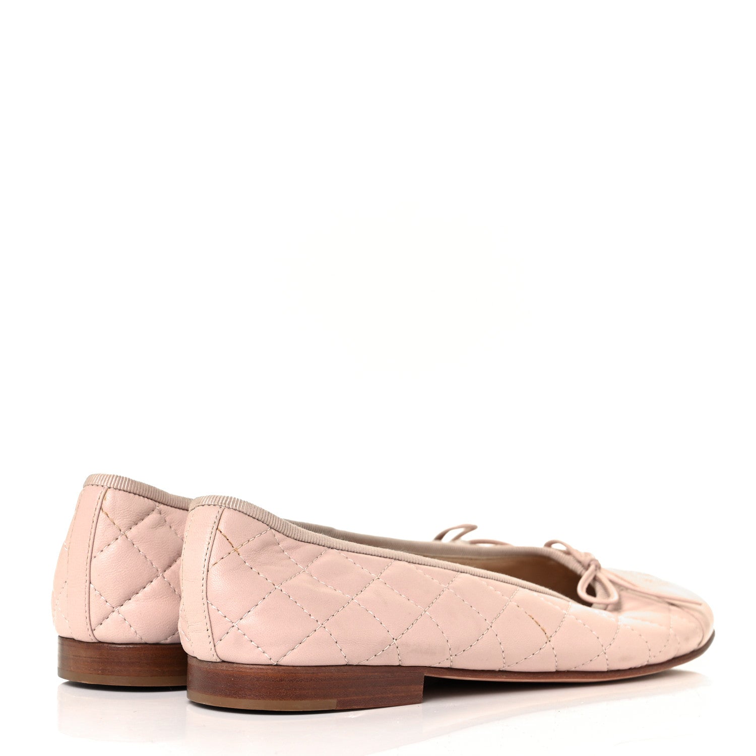 Chanel Lambskin Quilted Cap Toe Ballerina Flats 41 Light Pink 4 of 8