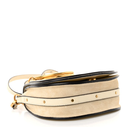 Chloe Calfskin Suede Small Nile Bracelet Bag Off White 4 of 15