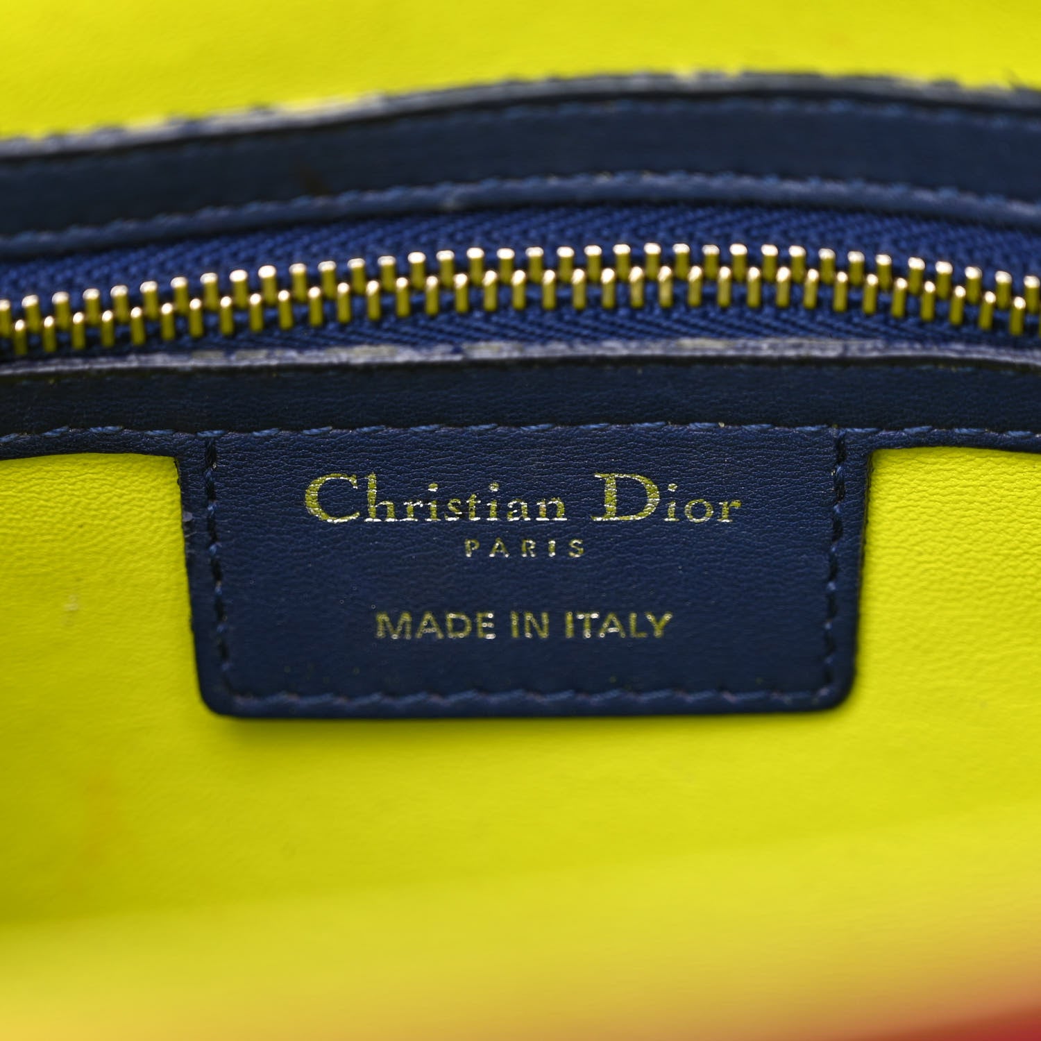 Christian Dior Lambskin Cannage Large Tri-Color Lady Dior Pink Blue Yellow 6 of 13
