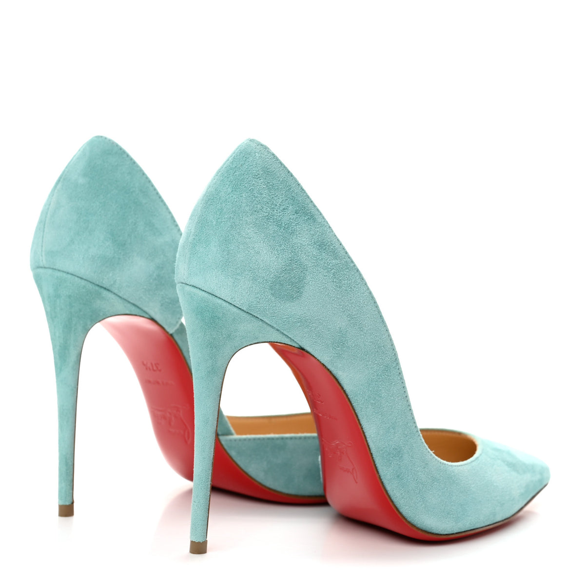Christian Louboutin Suede Iriza 100 Pumps 37.5 Turquoise 5 of 9