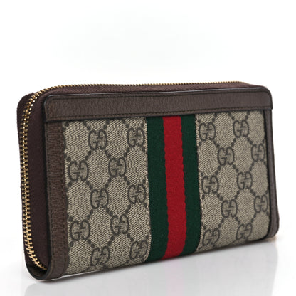 Gucci GG Supreme Monogram Web Ophidia Zip Around Wallet Brown 3 of 7
