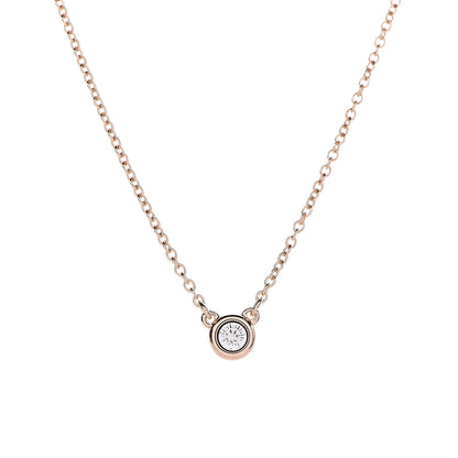 Tiffany 18K Rose Gold Diamond .07ct Elsa Peretti Diamonds by the Yard Pendant Necklace 4 of 6
