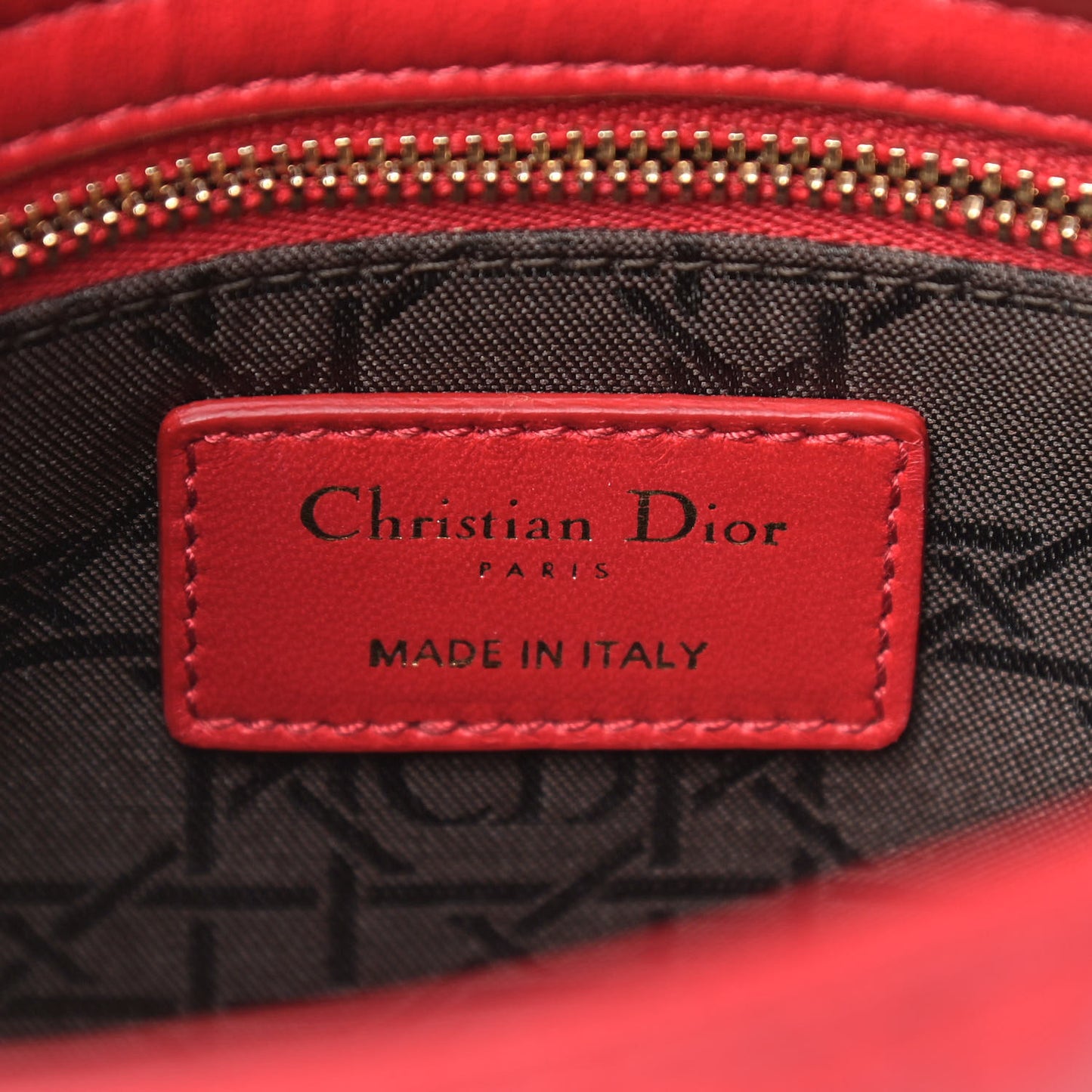Lambskin Cannage Small Lucky Badges My Lady Dior Red