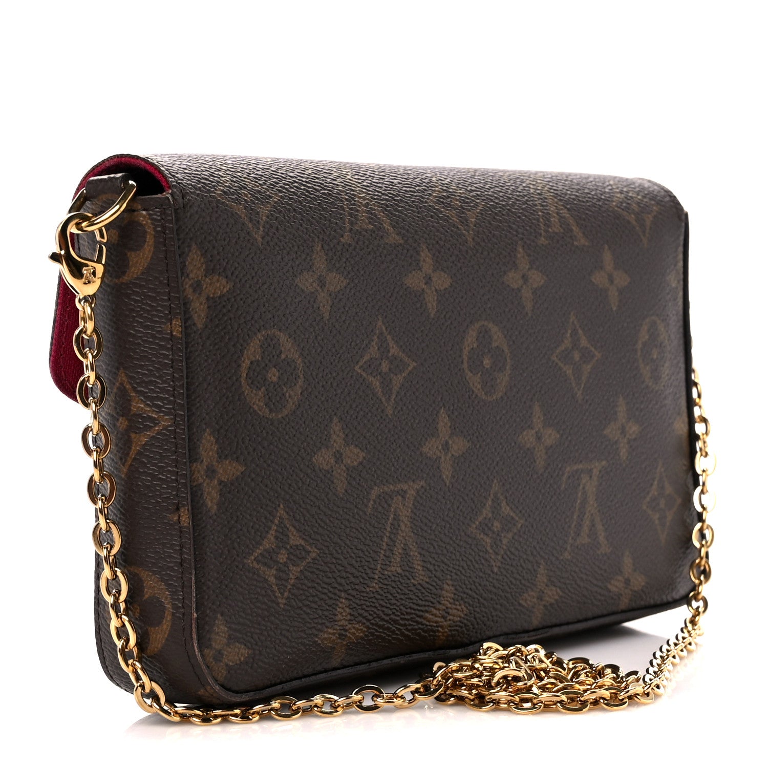 Louis Vuitton Monogram Pochette Felicie Chain Wallet Fuchsia 4 of 15