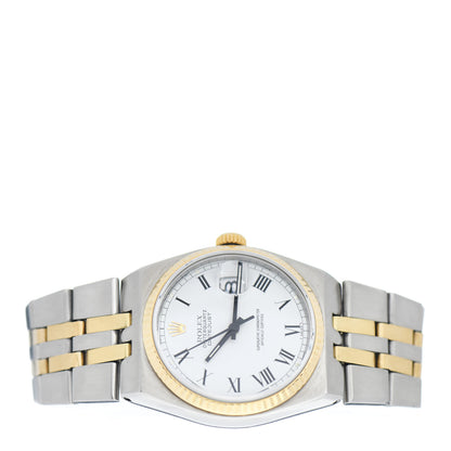Rolex Stainless Steel 18K Yellow Gold 36mm OysterQuartz Datejust Watch White Roman 17013 2 of 4