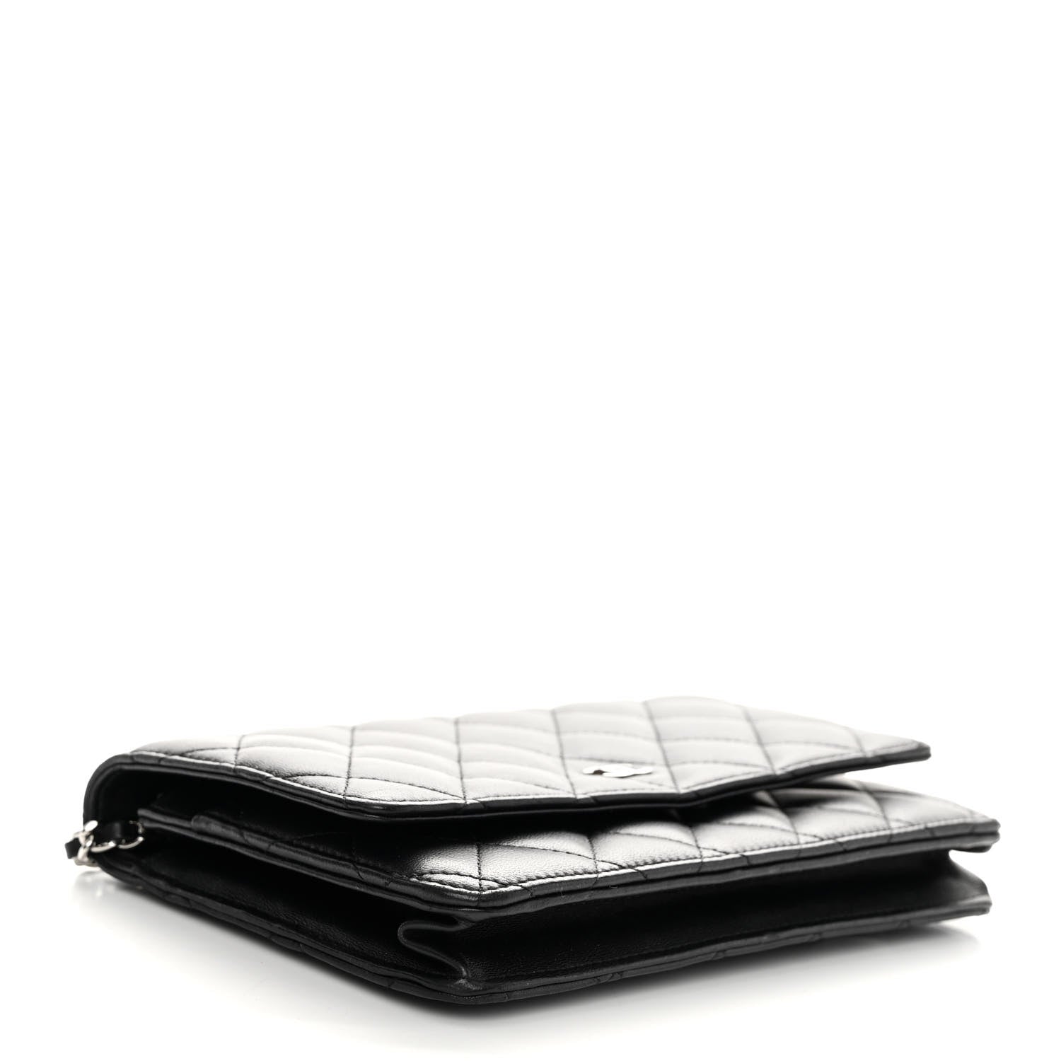 Chanel Lambskin Quilted Wallet On Chain WOC Black 4 of 12