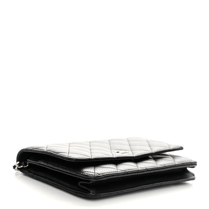 Chanel Lambskin Quilted Wallet On Chain WOC Black 4 of 12