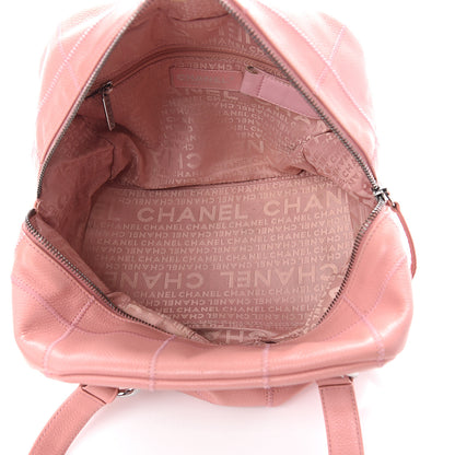 Chanel Caviar Square Stitched Bowler Pink 4 of 8