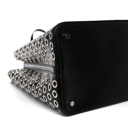 Alaia Calfskin Grommet Tote Black 8 of 12