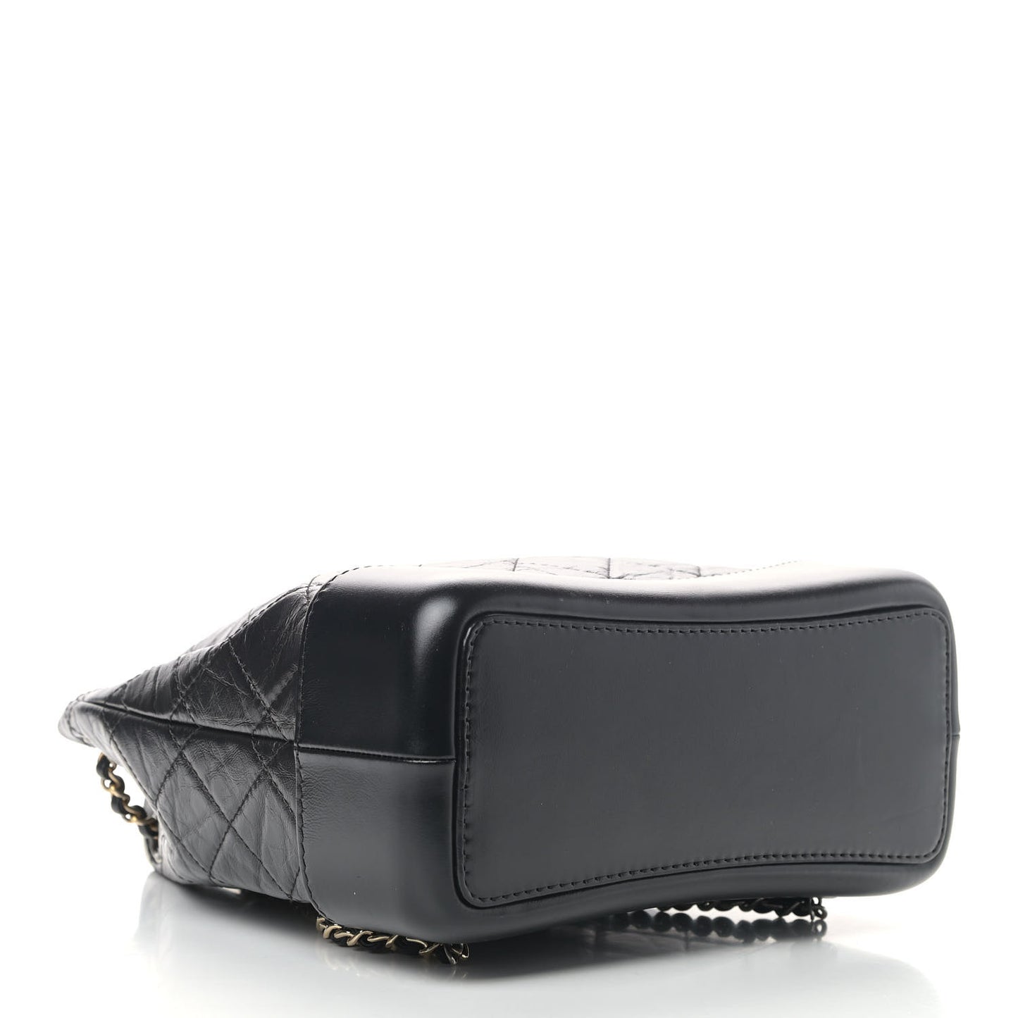 Aged Calfskin Quilted Small Gabrielle Backpack Black