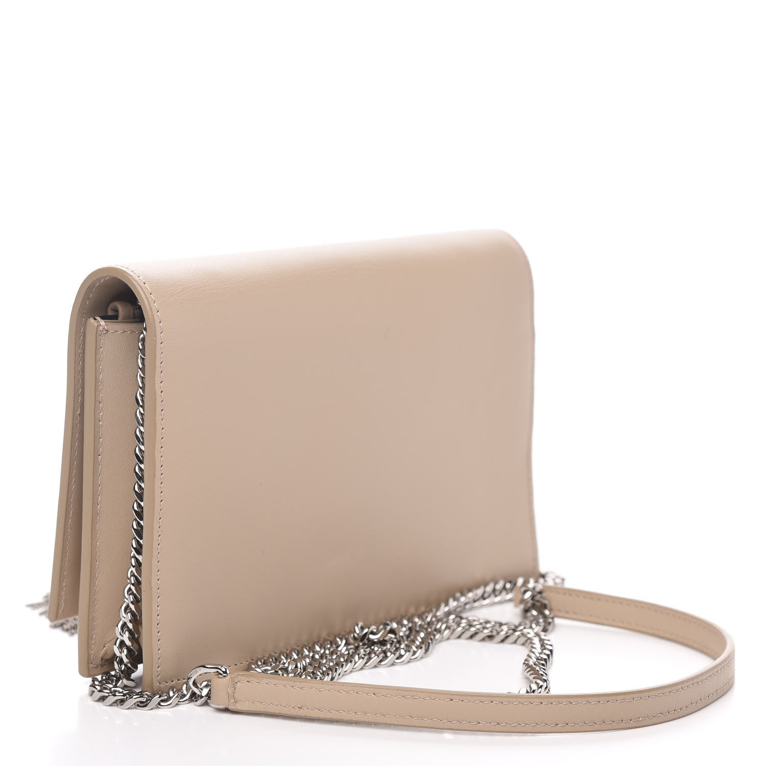Saint Laurent Smooth Calfskin Classic Monogram Kate Tassel Chain Wallet Nude Powder 3 of 12