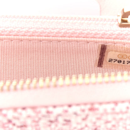 Chanel Lurex Canvas Deauville Medium Zip Around Wallet Pink 8 of 9