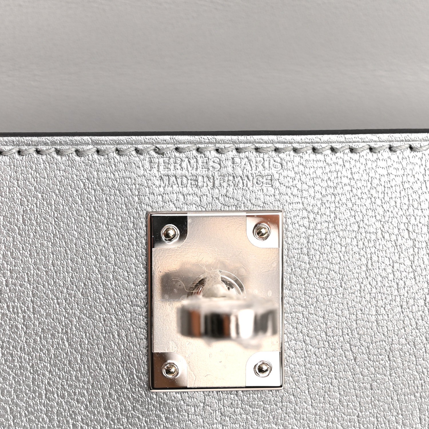 Hermes Metallic Chevre Chamkilight Mini Kelly Sellier 20 Argent 6 of 11