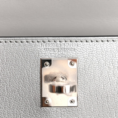 Hermes Metallic Chevre Chamkilight Mini Kelly Sellier 20 Argent 6 of 11