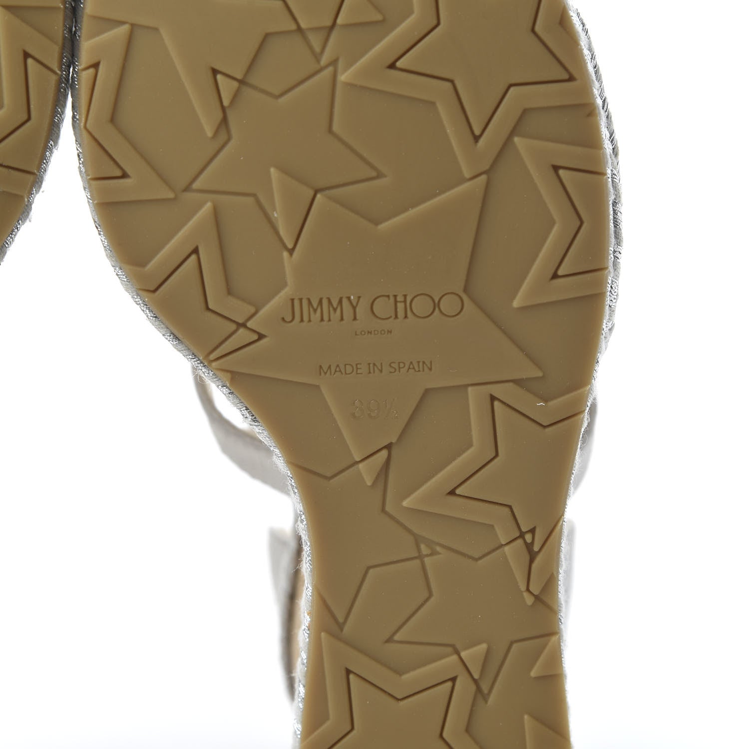 Jimmy Choo Snakeskin Embossed Cork Alanah Wedge Sandals 39.5 Latte 6 of 8