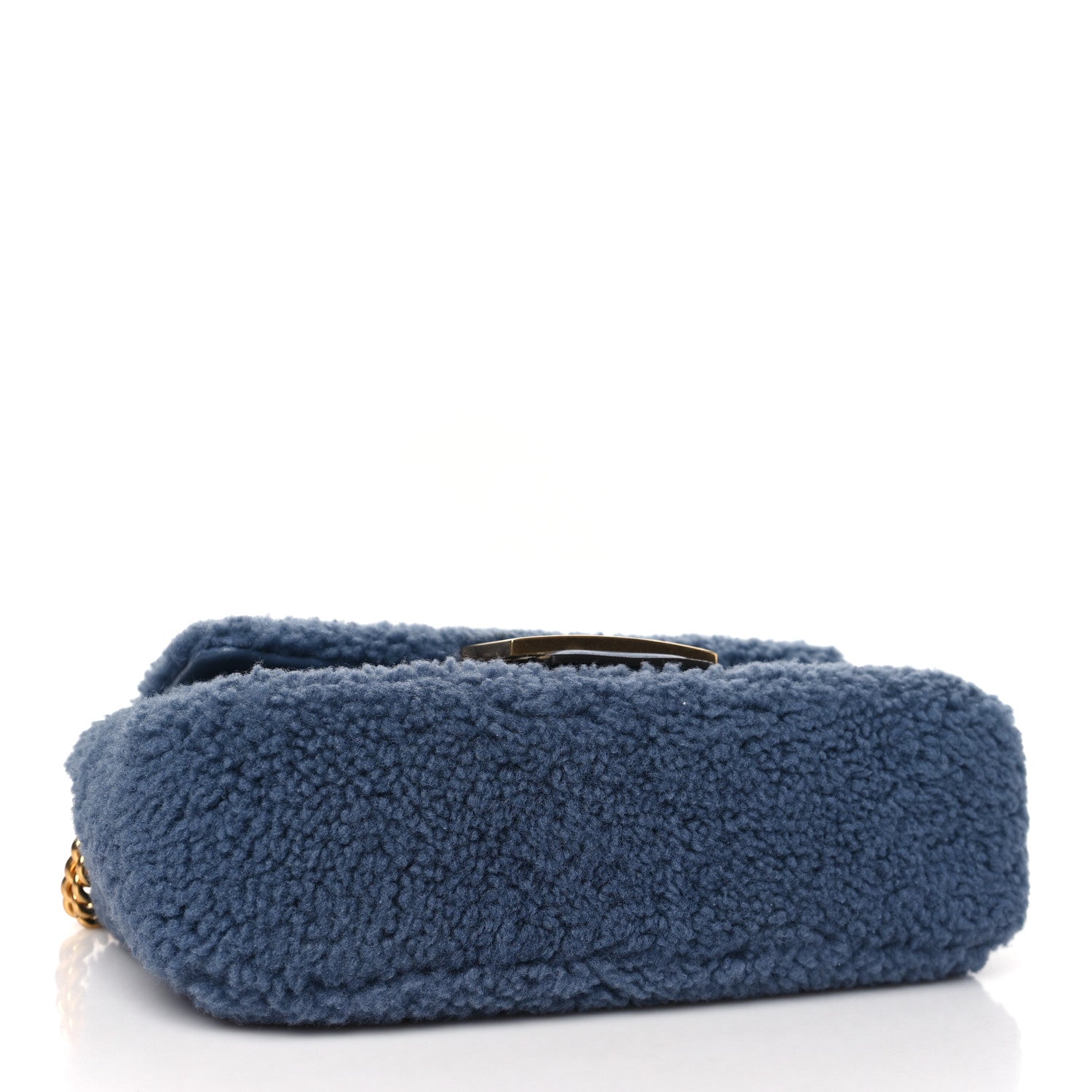 Fendi Shearling FF Midi Chain Baguette Mirto 4 of 11