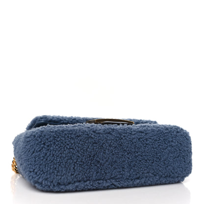 Fendi Shearling FF Midi Chain Baguette Mirto 4 of 11