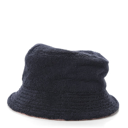 Chanel Cotton Terrycloth CC Cloche Bucket Hat M Navy Blue Pink 3 of 7