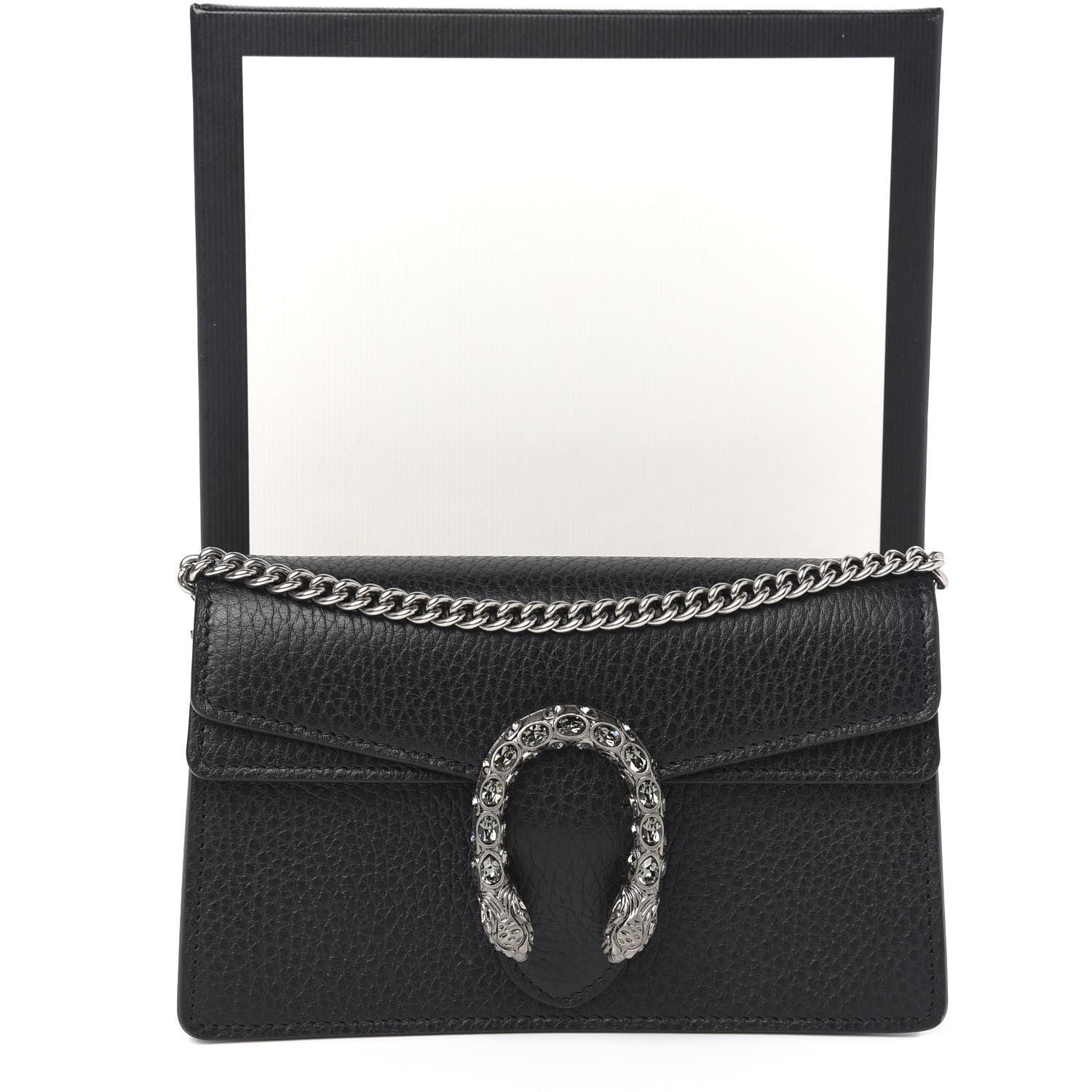 Gucci Calfskin Super Mini Dionysus Shoulder Bag Black 9 of 9