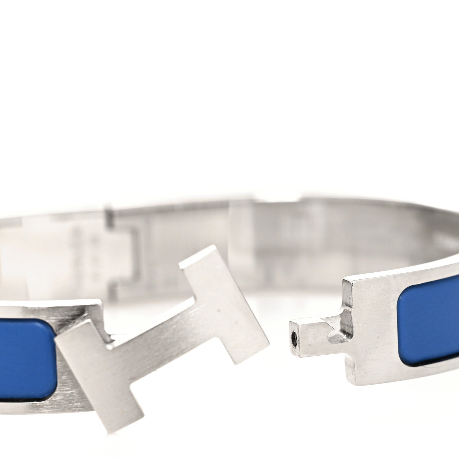 Hermes Matte Enamel Narrow Clic Clac HH Bracelet T5 Bleu Mediterranean 4 of 5