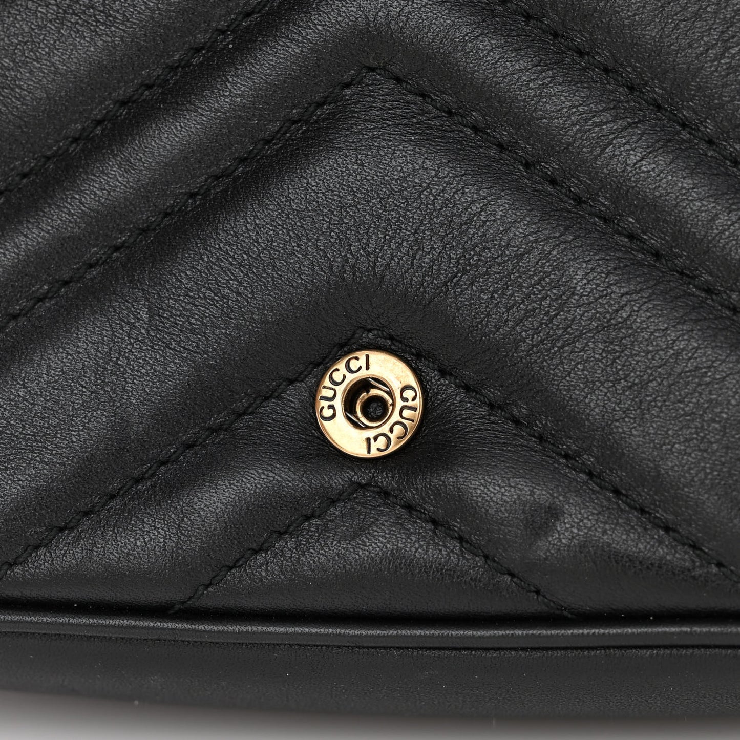 Calfskin Matelasse Super Mini GG Marmont Shoulder Bag Black