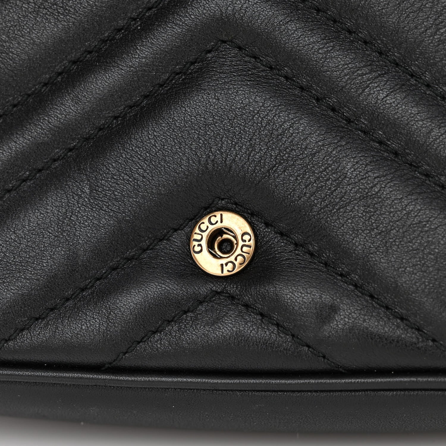 Gucci Calfskin Matelasse Super Mini GG Marmont Shoulder Bag Black 11 of 11